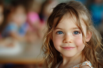 Fototapeta premium Photography of children portrait from Bosnia and Herzegovina in a preschool or kindergarten class.
