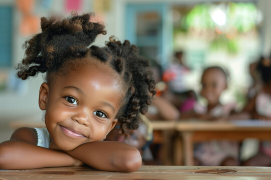Photography of children portrait from Botswana in a preschool or kindergarten class.