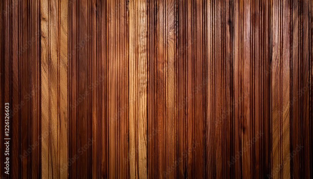 Poster rustic charm vertical wooden slats displaying a rich, warm brown textured backdrop perfect for addin