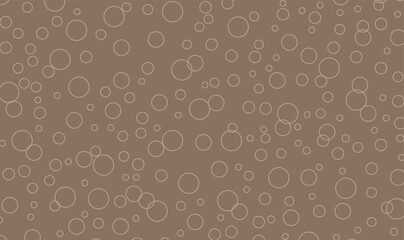 Bubbles vector seamless pattern with flat line icons. Choco color texture. Seamless background with circles