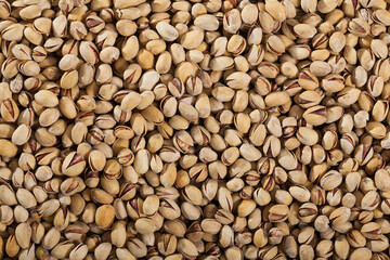Background of delicious pistachios, macro