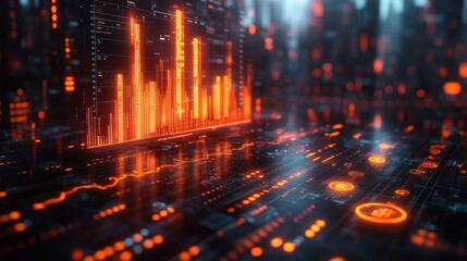 Fototapeta premium Futuristic Digital Interface: Abstract Technological Background