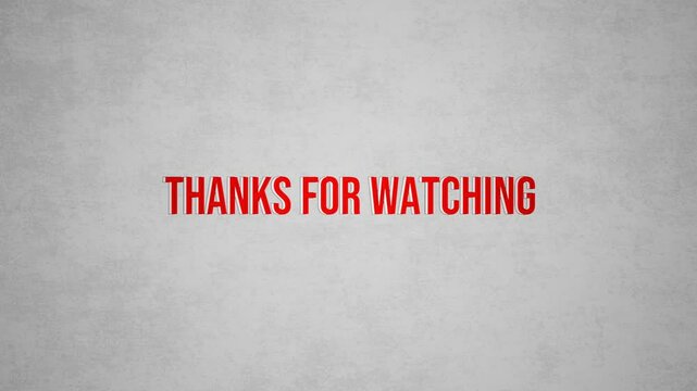 animated text thanks for watching on torn paper