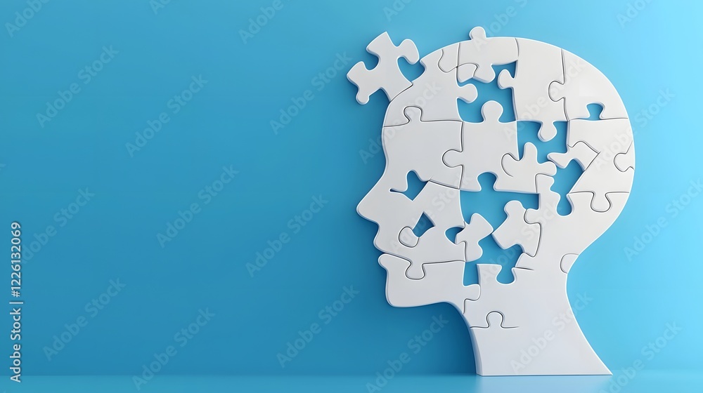 Poster fragmented mind a puzzle like abstract representation of intellectual complexity symbolizing the int