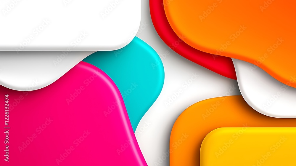Poster abstract colorful shapes overlap creating a modern design.