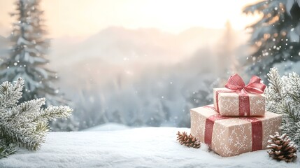 Snowy mountain Christmas gifts