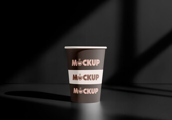 Coffee Cup Mockup on Dark Background