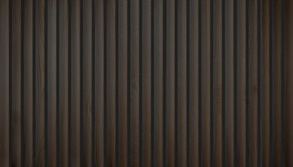tasseaux de baguettes en bois sombre vertical, fond noir, décoration de mur design
