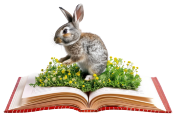 PNG Rabbit jumping book imagination literature.