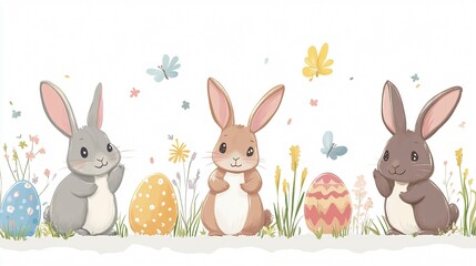 Fototapeta premium Adorable Easter Bunny Character Illustration for Holiday Designs
