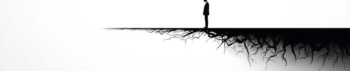 Solitude and Reflection in a Surreal Landscape