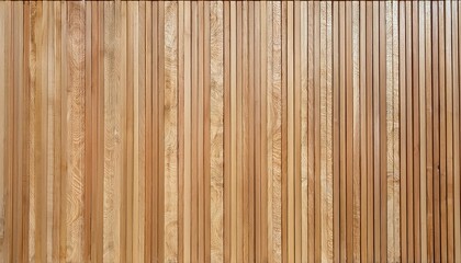 Fototapeta premium Vertical Wooden Slats Facade Cladding Elegant Wall of Wooden Panels in a Vertical Layout, Showcasing the Beauty and Texture of Natural Wood Grain.