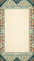 Geometric Border Pattern with Paper Texture and Earthy Elegance Palette