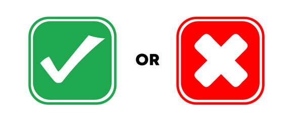 True or False icons. Isolated on transparent background. 