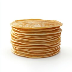 3D Realistic Pancake stack isolated on white background
