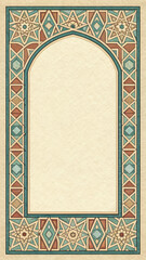 Geometric Border Pattern with Paper Texture and Earthy Elegance Palette