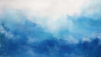 Vibrant Watercolor Cloudy Scene with Blue and White Distressed Texture Grunge A Soft Foggy Grunge Masterpiece for Artwork or Website Background
