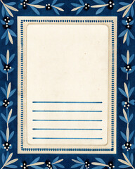 Geometric Border Pattern with Paper Texture and Midnight Sky Palette