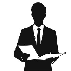 Silhouette of a Businessman in a Suit