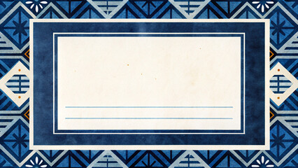 Geometric Border Pattern with Paper Texture and Midnight Sky Palette