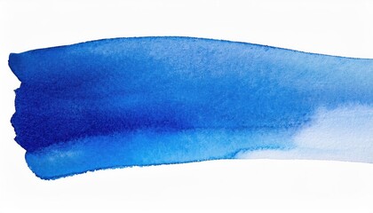 Vibrant Watercolor Band Stain on White Background, Highlighting Textured Blue Flow with Artistic Elegance, Perfect for Creative Design and Inspiration.