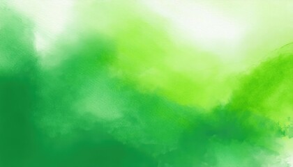 Vibrant Watercolor Abstraction Expressive Green Textures and Brush Strokes Create an Engaging Mood over a Pure White Canvas, Showcasing the Freedom and Emotion in Art.