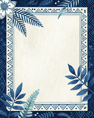 Geometric Border Pattern with Paper Texture and Midnight Sky Palette