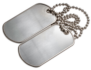 Blank Dog Tags isolated on white background. Blank Dog Tags on white background With clipping path.