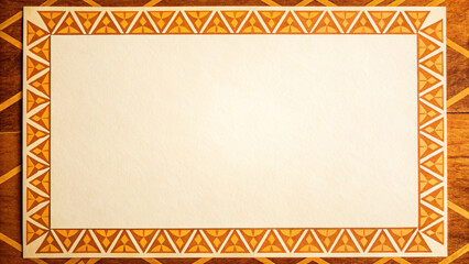 Geometric Border Pattern with Paper Texture and Sunset Glow Palette