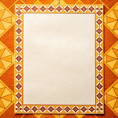 Geometric Border Pattern with Paper Texture and Sunset Glow Palette