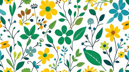 Fototapeta premium Vibrant Gardening Pattern Background - Homesteading Illustrations