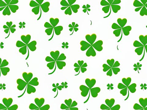 "Vibrant Green and Gold Clover Pattern