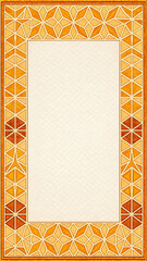 Geometric Border Pattern with Paper Texture and Sunset Glow Palette