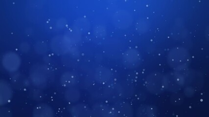 Murky blue floating particle background. Looping backdrop animation of moving orbs against dark gradient.