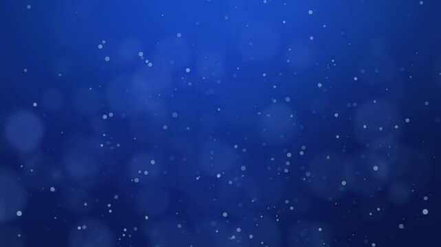 Murky blue floating particle background. Looping backdrop animation of moving orbs against dark gradient.