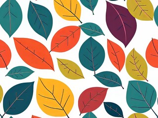 Vibrant Leaf Minimalist Pattern Backgrounds - AI Art