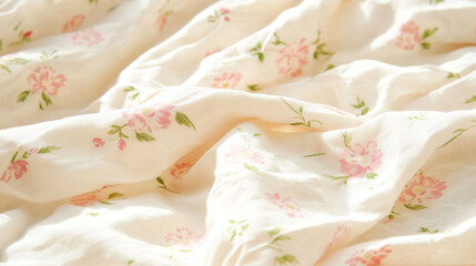 Delicate floral fabric soft textiles for home decor with natural light aesthetic
