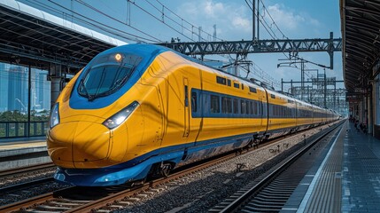 Fototapeta premium High-Speed Train at Modern Railway Station