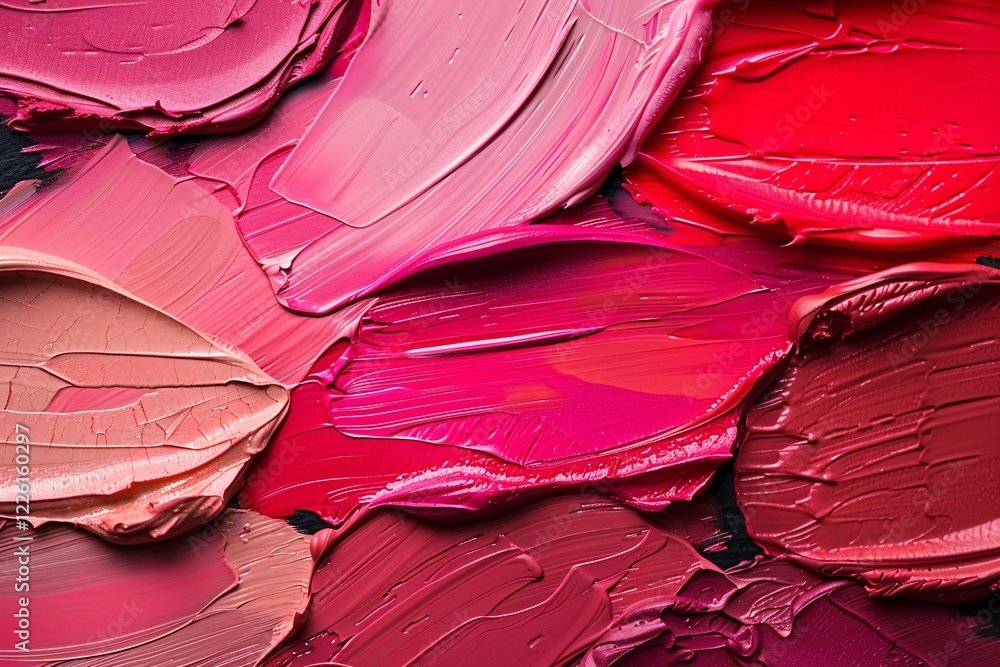 Aufkleber red lipstick smudges create a vibrant abstract backdrop with room for text