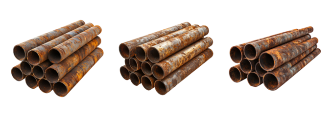 Rusty Pipes on Transparent Background