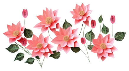 PNG Lotus flowers floral border petal plant leaf.
