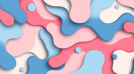 Abstract pastel paper cut shapes background design