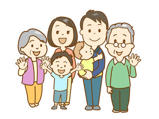 3世代家族集合、仲良し