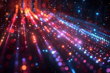 Fototapeta premium A dark room filled with lots of colorful lights