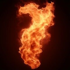 Fiery column, isolated, black background, VFX, design