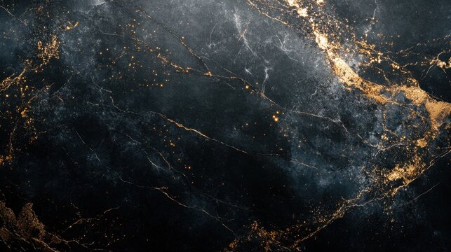 Dark marble texture with gold accents. Luxurious and elegant background.