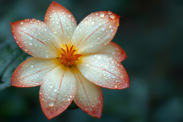 orange flower with water drops