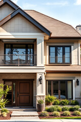 Luxury Modern Home Exterior: Dream House Design, Real Estate Property, Contemporary Architecture, Elegant Facade, Family Home, Suburban Living