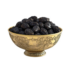 Organic medjool dates, high detail, isolated on a white background, perfect for natural sweetener