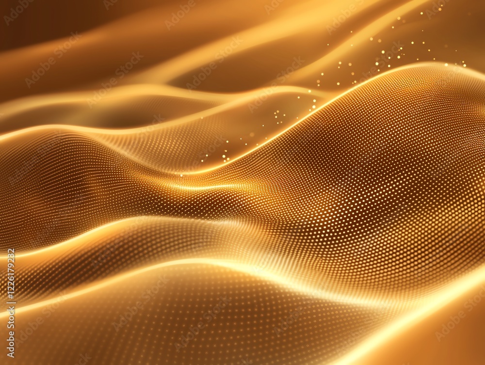 Poster a captivating close-up of golden waves flowing smoothly, creating a mesmerizing texture. the shimmer